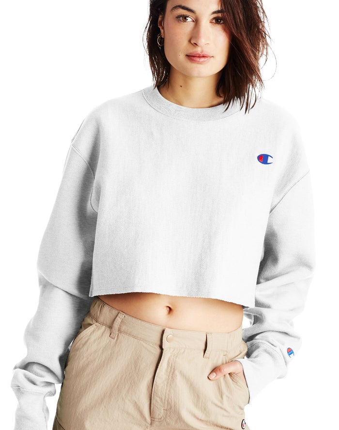 Champion Reverse Weave Cropped Cut-Off Crew Sweatshirt Dames - Grijs - Belgie 1705QHFGA